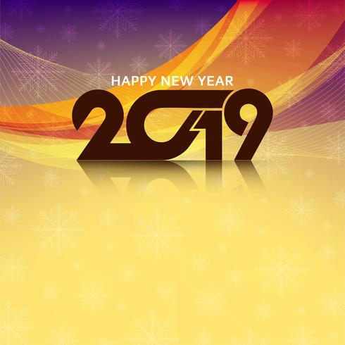 Abstract Happy New Year 2019 stylish background vector