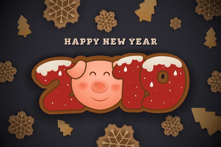 Happy New Year and Merry Christmas Greeting Card Background des vector