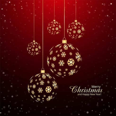 Merry christmas ball decorative background vector