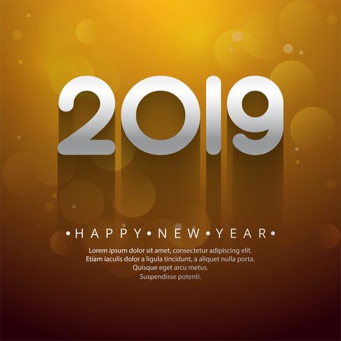 Celebración 2019 colorido feliz año nuevo fondo vector