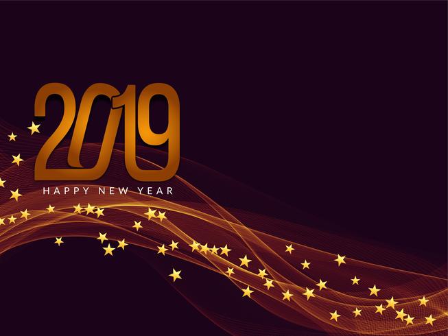 Happy New Year 2019 greeting background vector