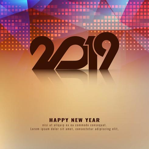 Abstract Happy New Year 2019 modern background vector