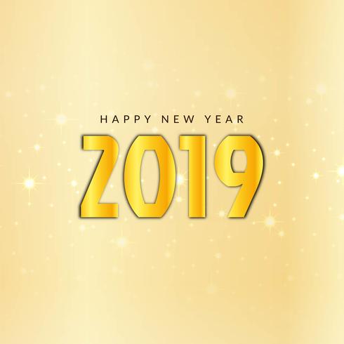 Abstract Happy New Year 2019 greeting background vector