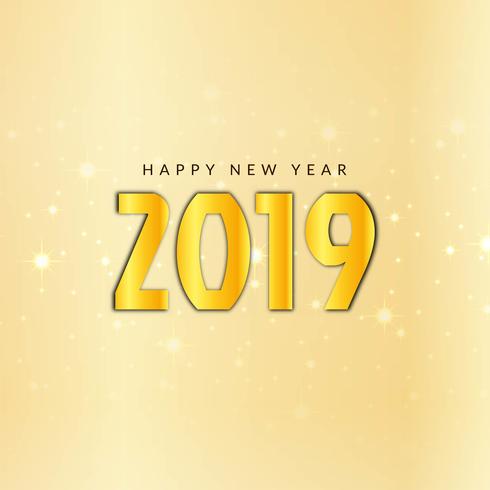 Abstract Happy New Year 2019 greeting background vector