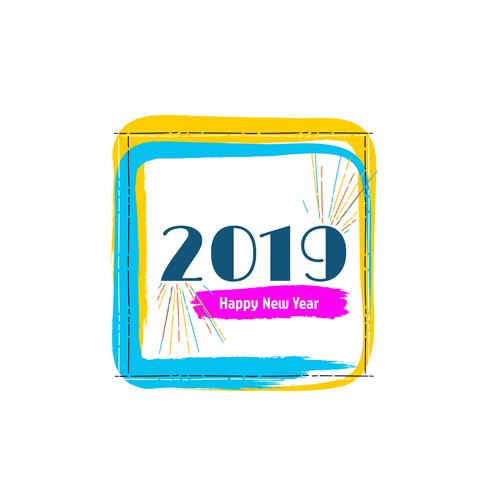 Abstract modern New Year 2019 decorative background vector