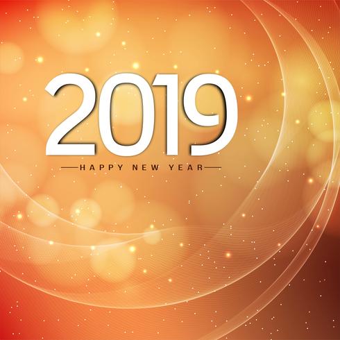 Abstract Happy New Year 2019 modern background vector