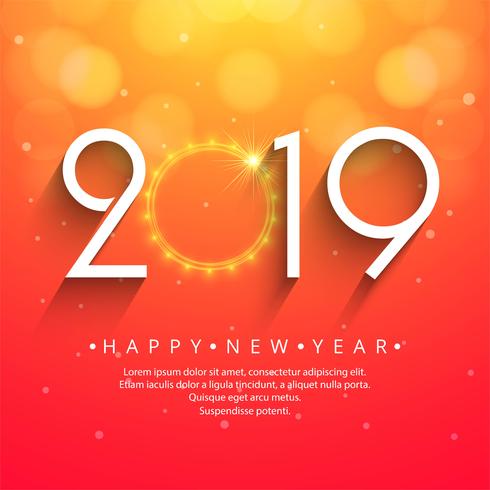 Fondo hermoso hermoso feliz año nuevo texto 2019 vector