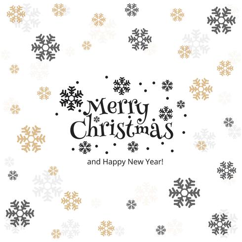 Merry christmas snowflake card background vector