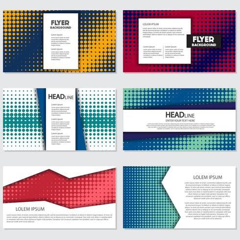 halftone Flyer style background Design Template vector