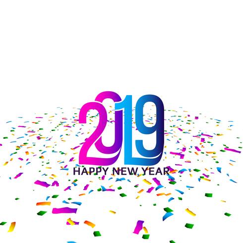 Feliz año nuevo saludo 2019 fondo vector