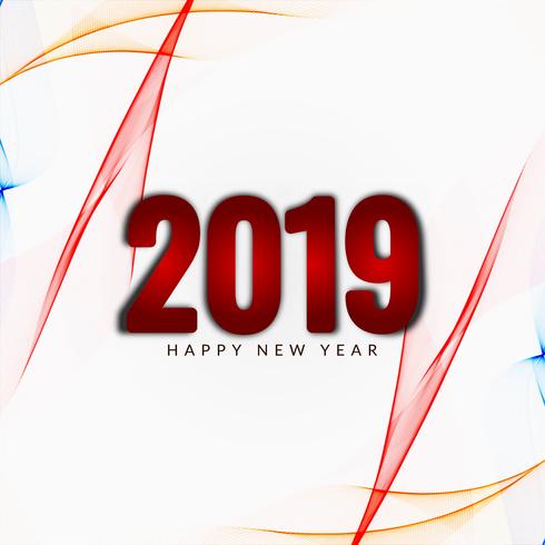 Feliz año nuevo fondo decorativo 2019 vector