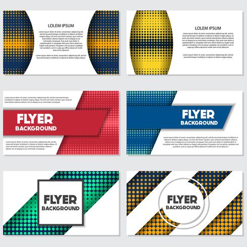 halftone Flyer style background Design Template vector