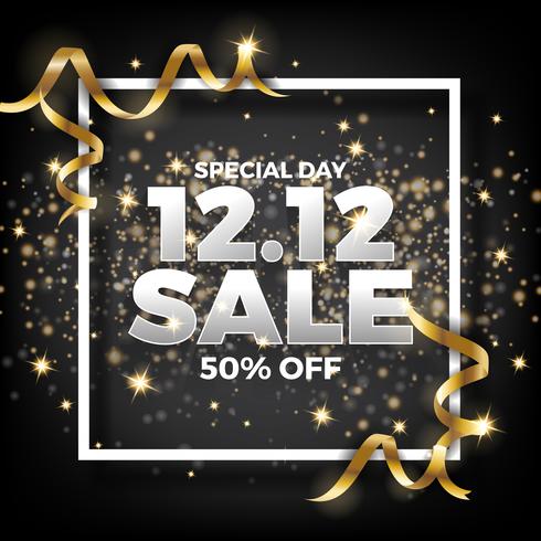 12.12 Shopping day sale banner background. 12 December sale post vector