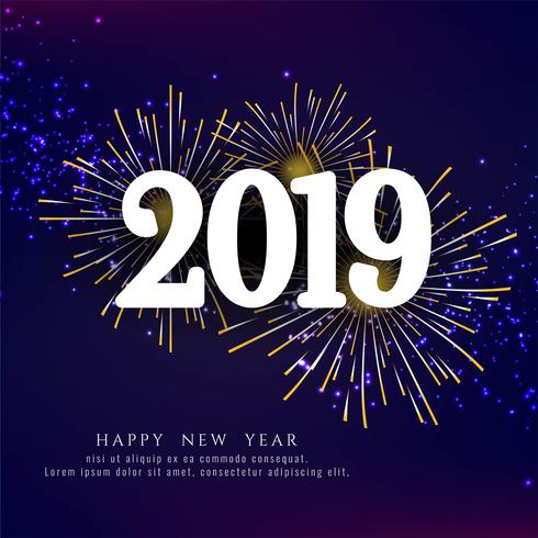 Stylish New Year 2019 greeting background vector