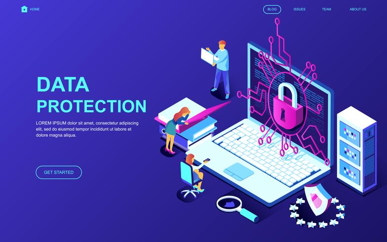 Banner web de protección de datos vector