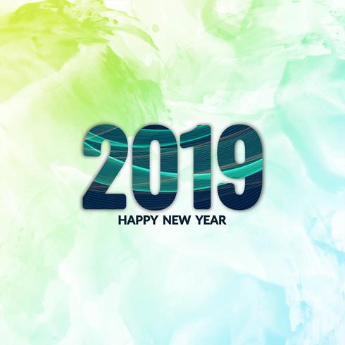 Happy New Year 2019 stylish greeting background vector