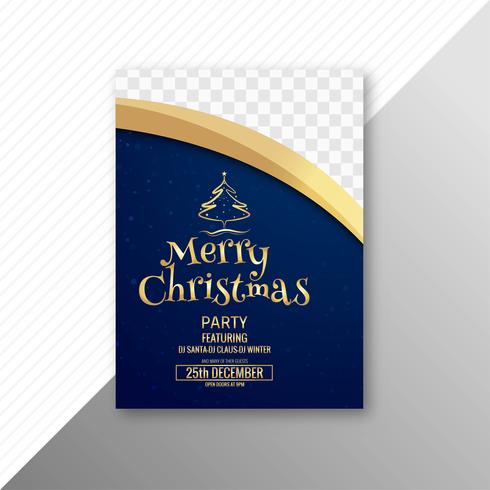 Beautiful merry christmas card template brochure design vector