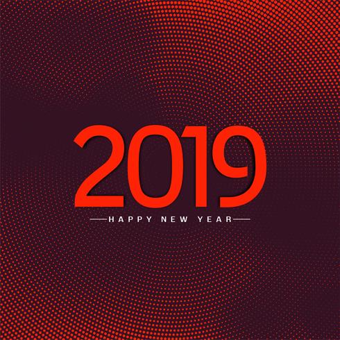 Abstract Happy New Year 2019 stylish background vector