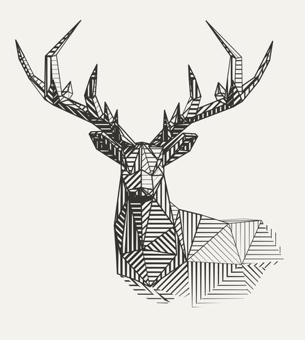 Geometrical reindeer illustration. vector