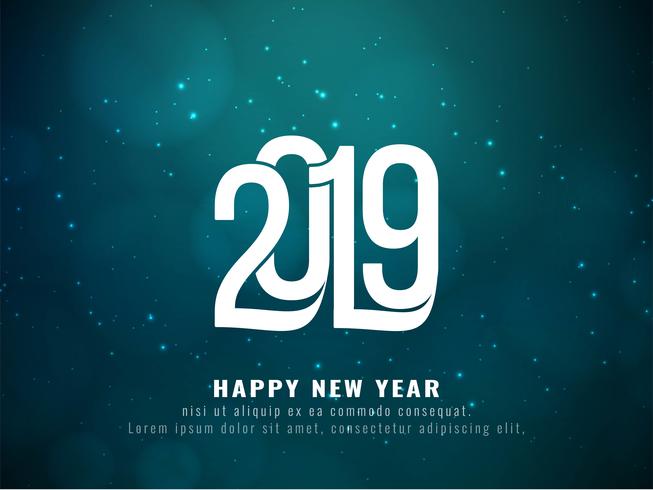 Feliz año nuevo saludo 2019 fondo vector