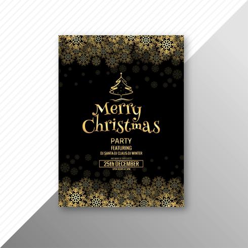 Beautiful festival merry christmas flyer template design vector