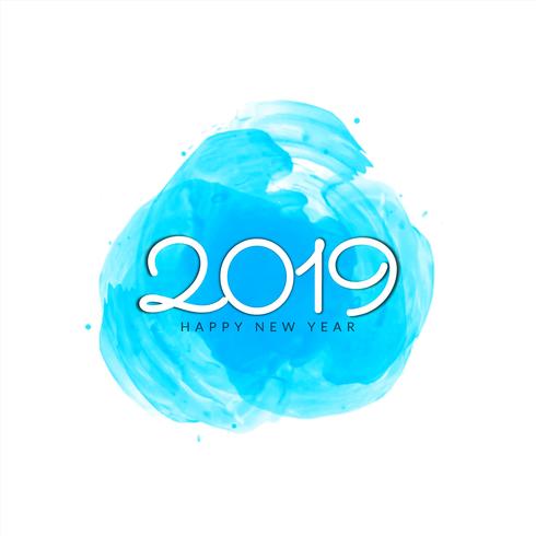 Abstract Happy New Year 2019 modern background vector