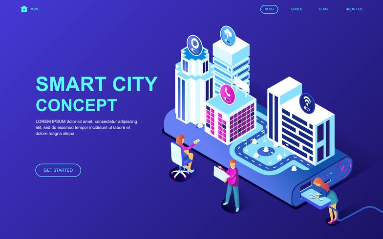 Smart City Technology Web banner vector