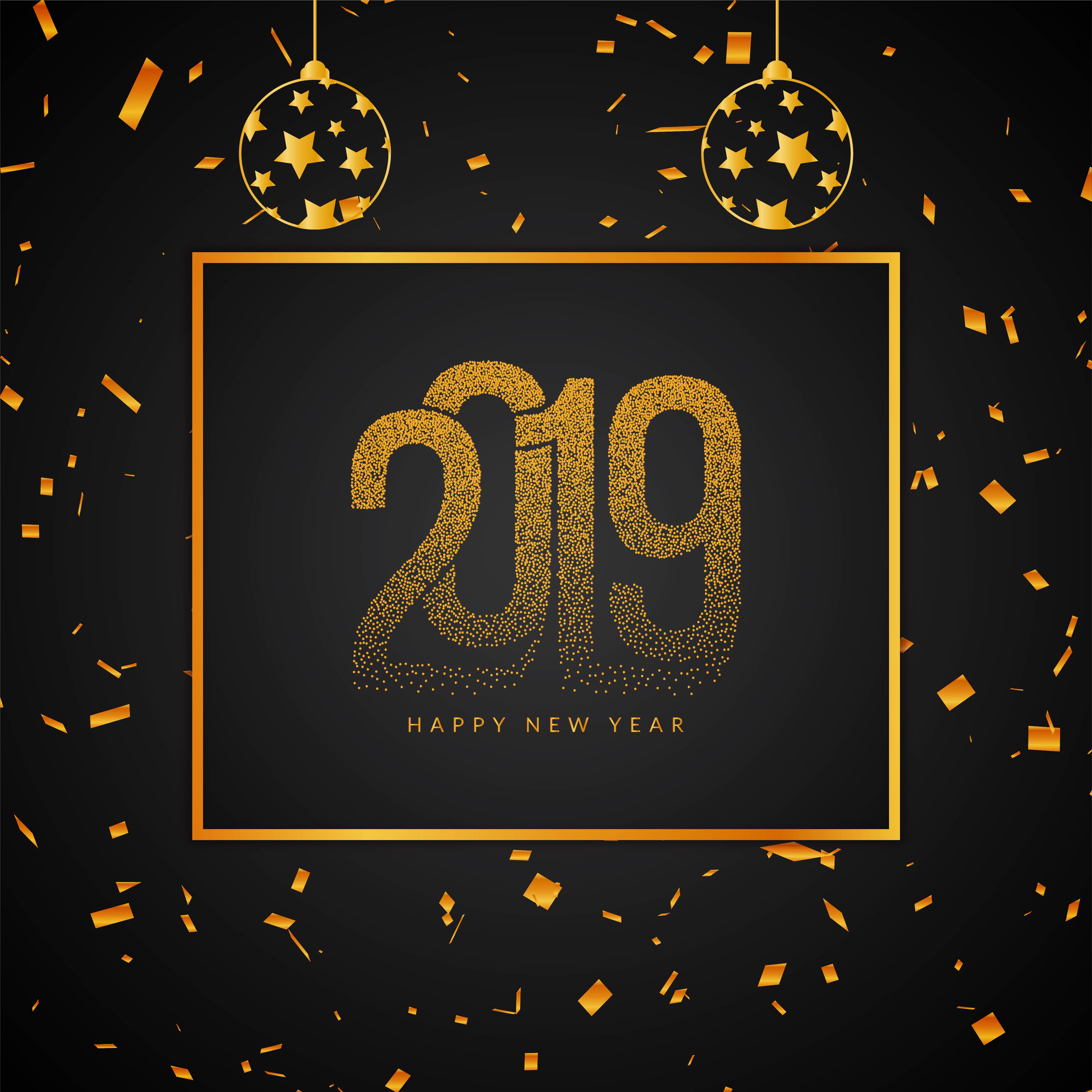 Abstract Happy New Year 2019 modern background 270816 Vector Art at