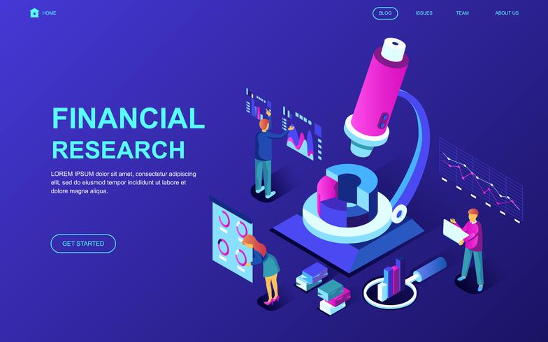 Banner de investigación financiera web vector