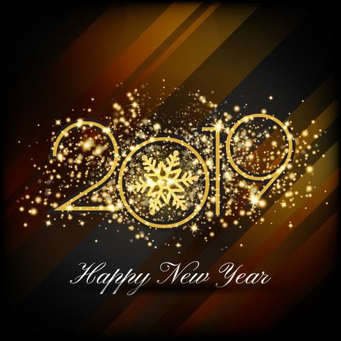 2019 Happy New Year Greeting Card Background. Vector illustratio