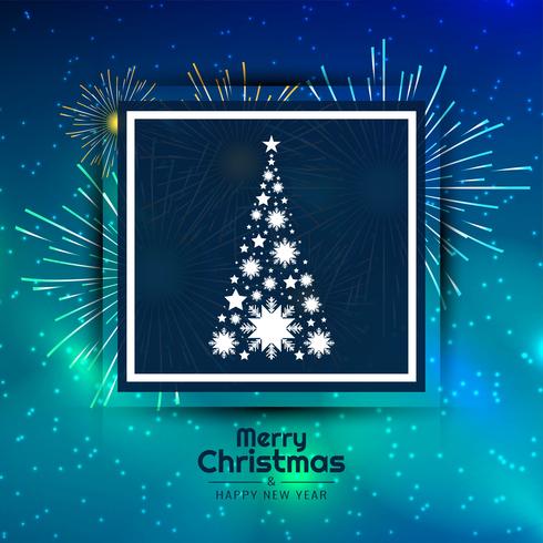 Abstract Merry Christmas decorative tree background vector