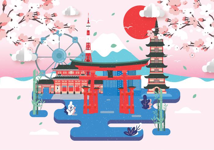 Vector de paisaje de tokio