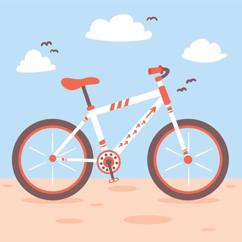 Bicycle On Blue Vector