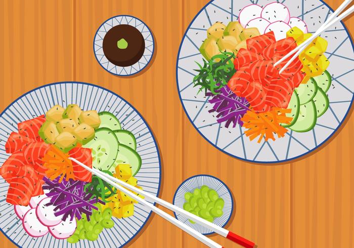 Poke Bowl Vector