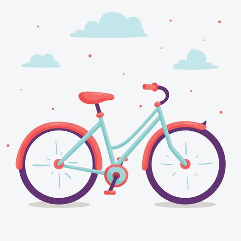 Vector de bicicleta azul y rosa