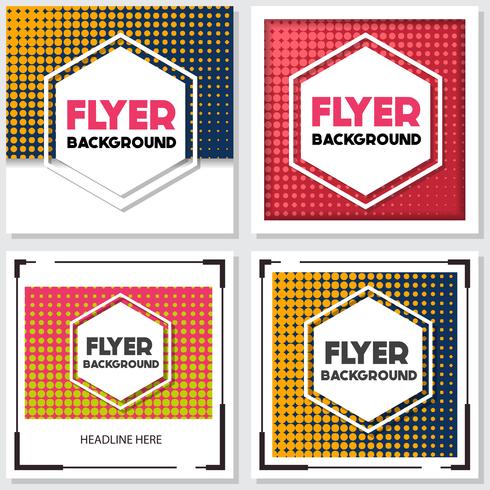 halftone Flyer style background Design Template vector