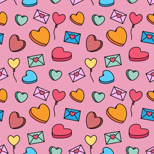 Valentine candy pattern vector