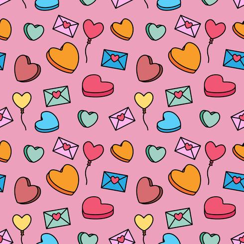 Valentine candy pattern vector