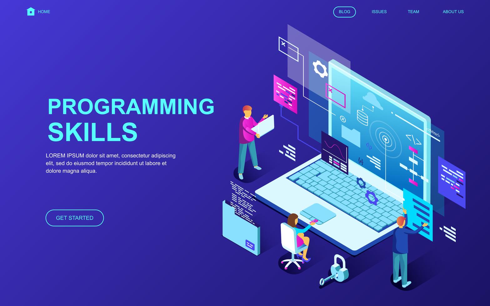 Programming Skills Web Banner 270937 Vector Art at Vecteezy