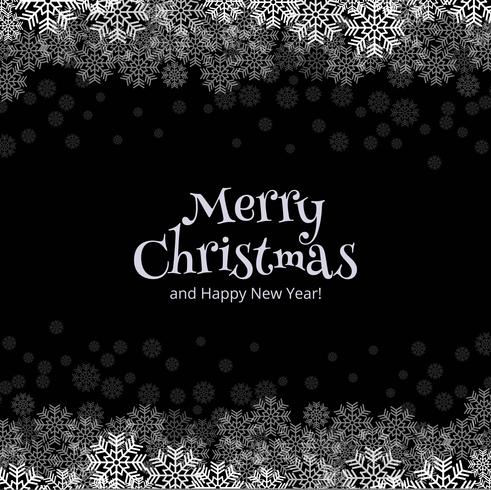 Merry christmas snowflake card background vector