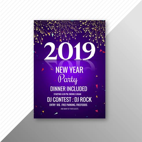 2019 new year party  brochure celebration design template vector