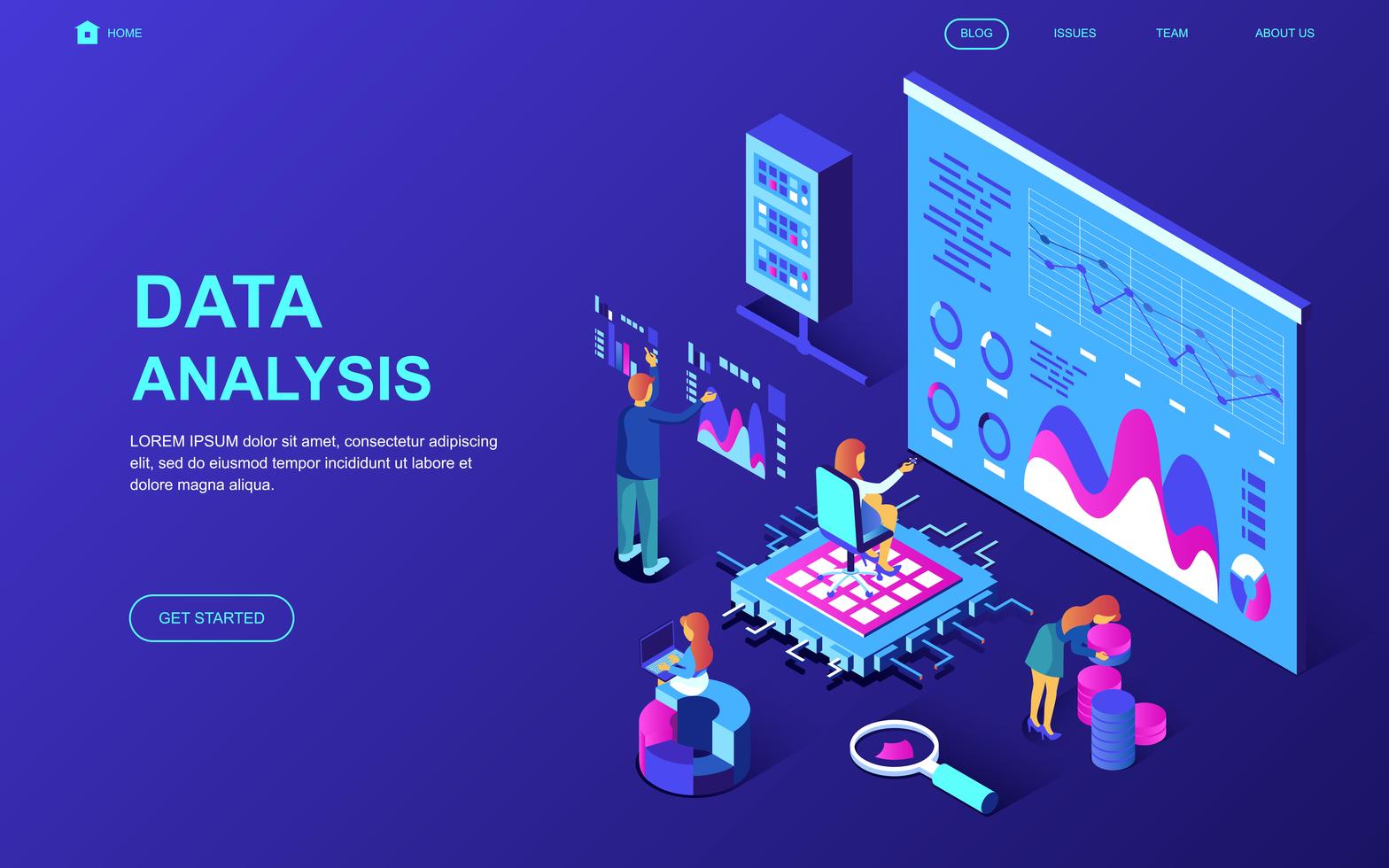 Auditing and Data Analysis Web Banner vector