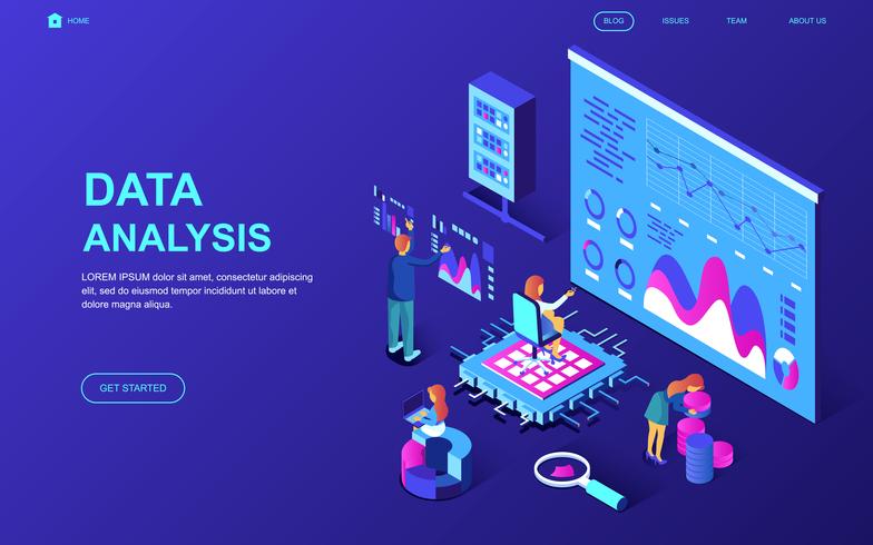 Banner web de auditoría y análisis de datos vector