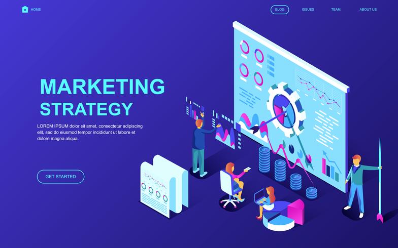 Banner de Web de Estrategia de Marketing vector