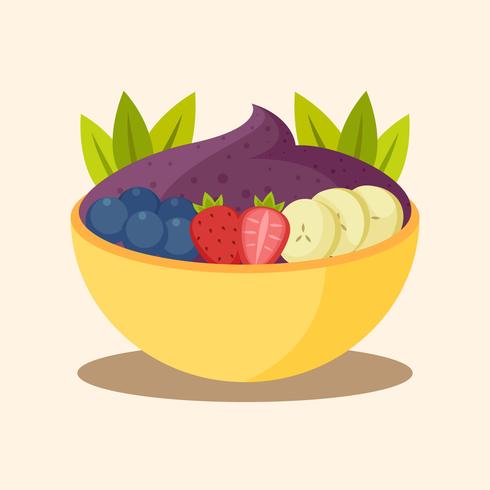 color acai bowl vector