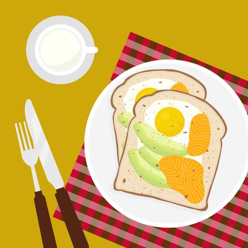 Avocado Toast Vector Illustration