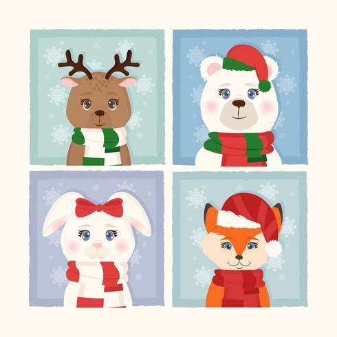 Vector navidad animales