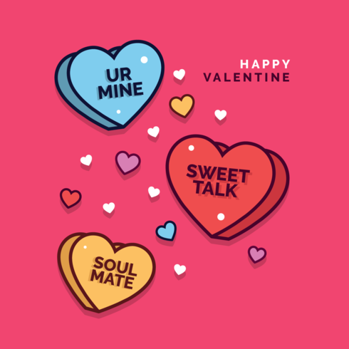 Valentine Candy Hearts Vector