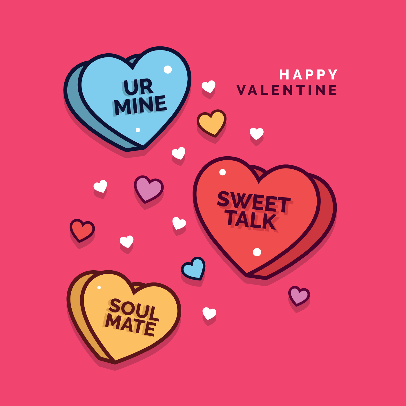 Valentine Candy Hearts Vector Art, Icons, and Graphics for Free Download