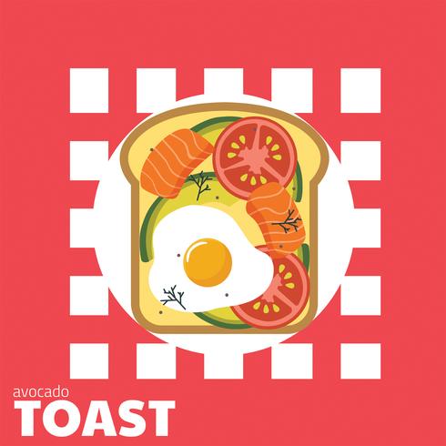 Aguacate tostadas de diseño vectorial vector